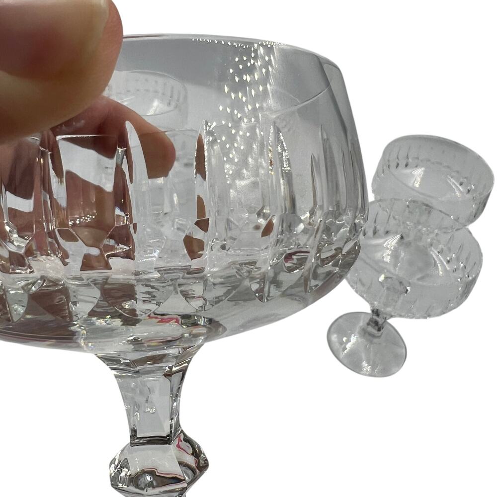 Vintage Schott Zwiesel Champagne Coupe Sherbet Cut Crystal Glasses Set Of 7 - Picture 8 of 10